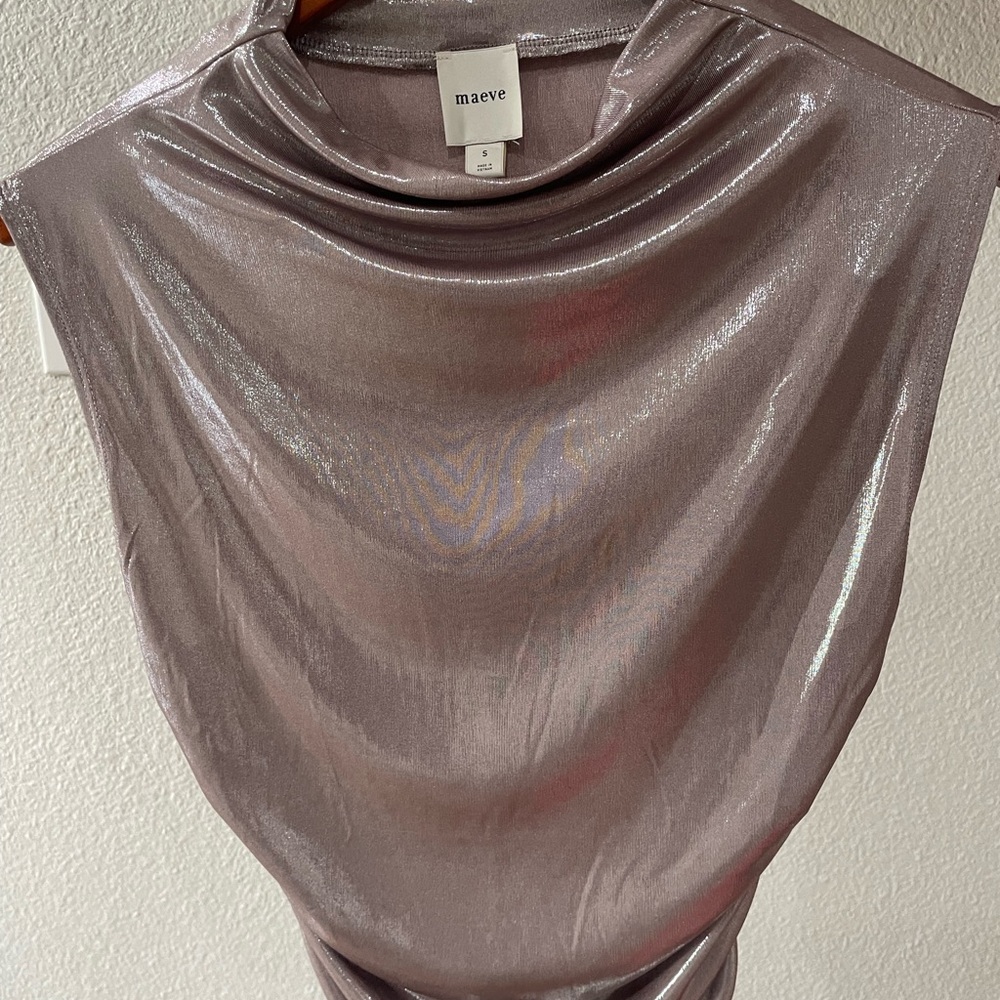 Maeve Metallic Taupe Blouse